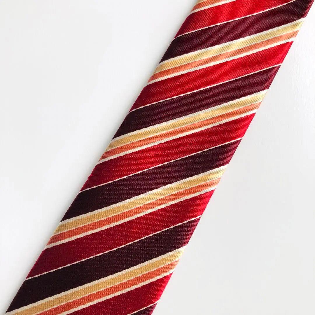 ポールスミス・ロンドン ネクタイ ストライプ柄 レッド