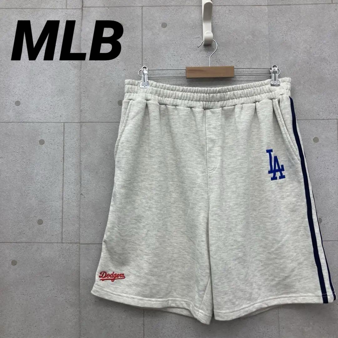 MLB エムエルビー ドジャース スウェット ハーフパンツ メンズ XL 灰