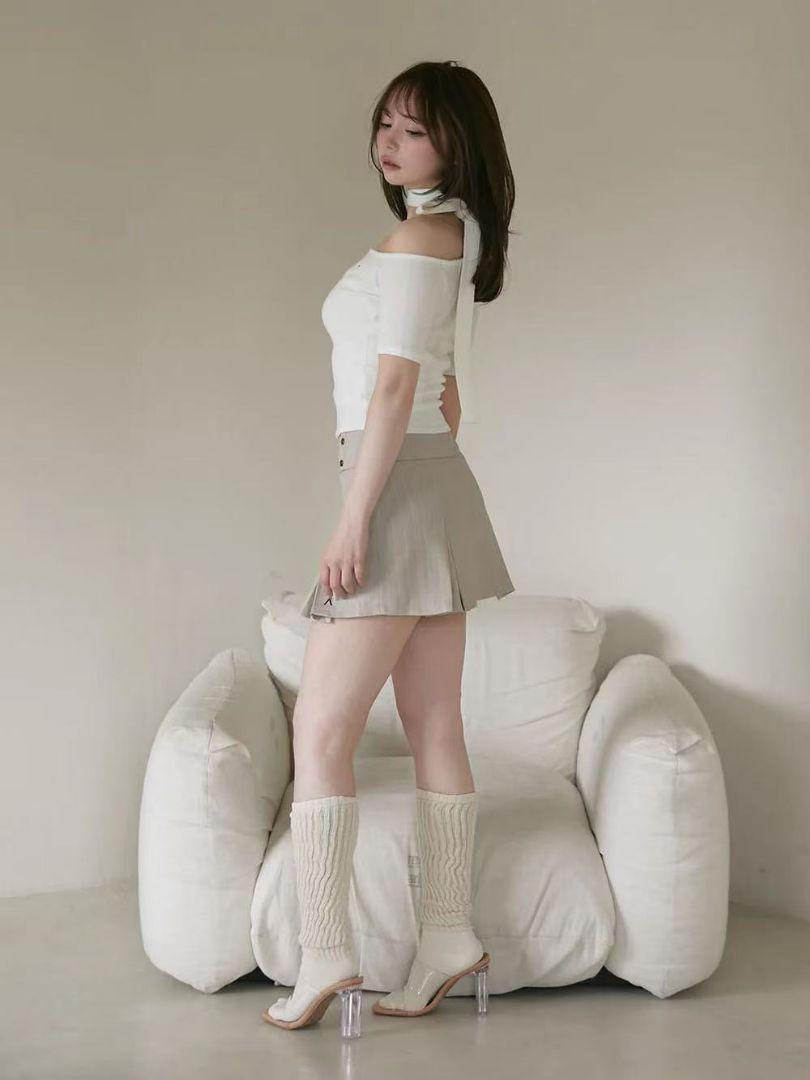 トップス andmary Nana ribbon oneshoulder tops ANDMARY】Nana ribbon oneshoulder tops