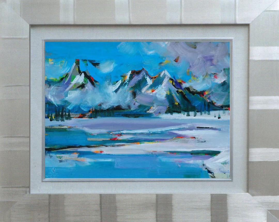 絵画 インテリア　絵　油絵　uF6-062903　風景（冬景色）