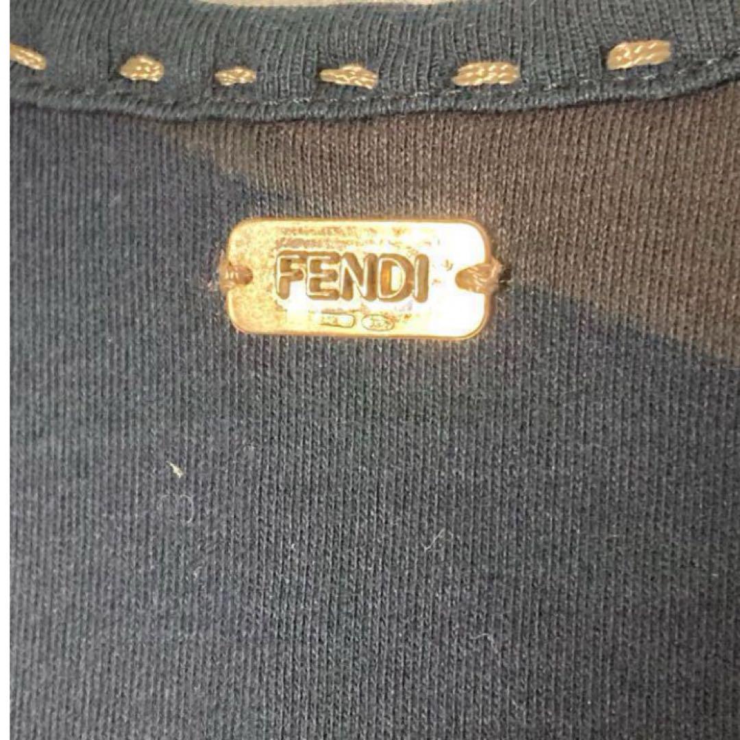 美品　FENDI フェンディ　タンクトップ　ドット柄　バブル　ノースリーブ 美品 FENDI フェンディ タンクトップ ドット柄 バブル ノースリーブ