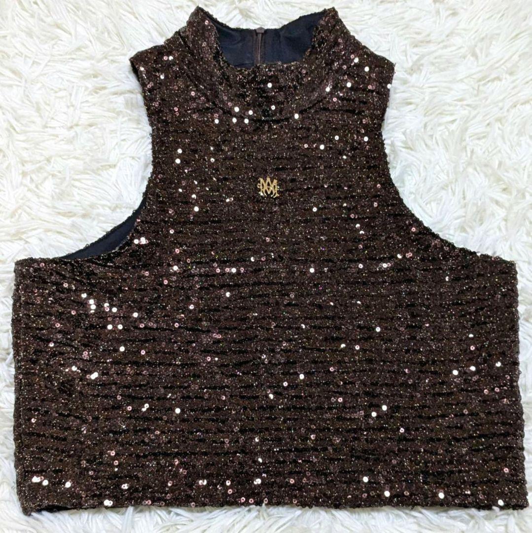 【再入荷】 ✨現行品✨ AMIRI スパンコールトップ ストレッチフィット ロゴ トップス