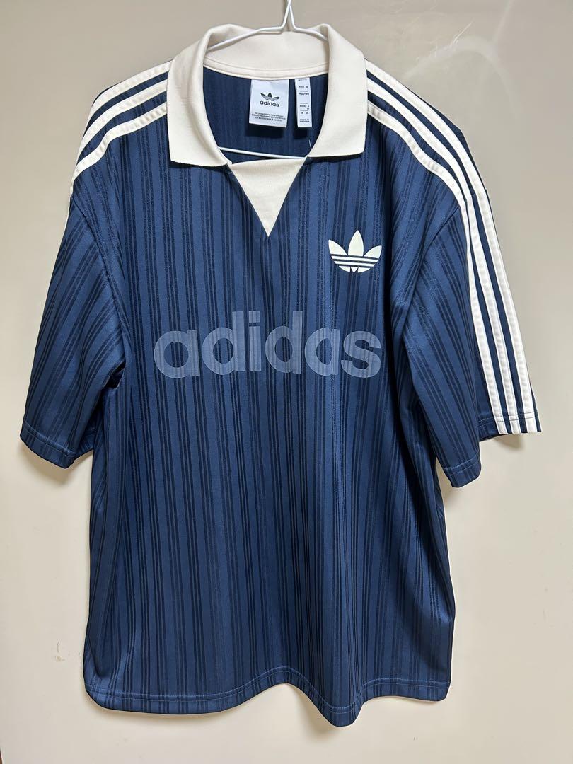 美品希少！長尾謙杜着用！早い者勝ちadidas ネイビー ストライプ ポロシャツ