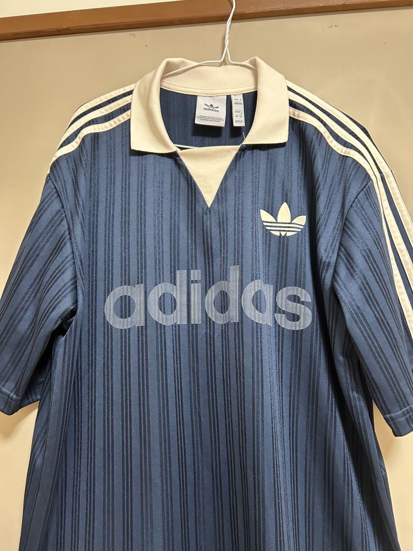 美品希少！長尾謙杜着用！早い者勝ちadidas ネイビー ストライプ ポロシャツ