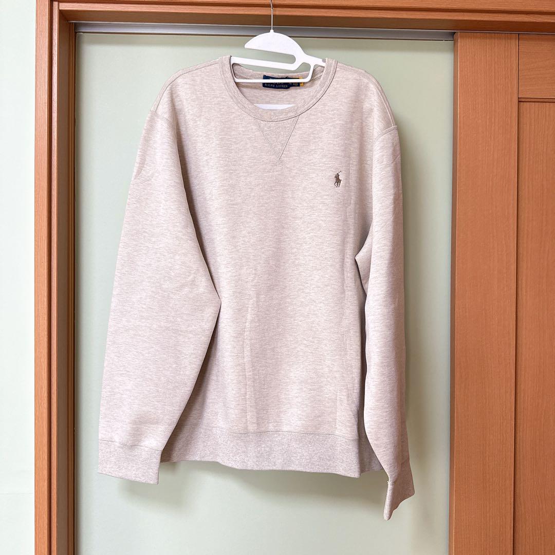新品タグ付　ポロラルフローレン　トレーナー　スウェット　L　ベージュ Polo Ralph Lauren ベージュ クルーネック トレーナー