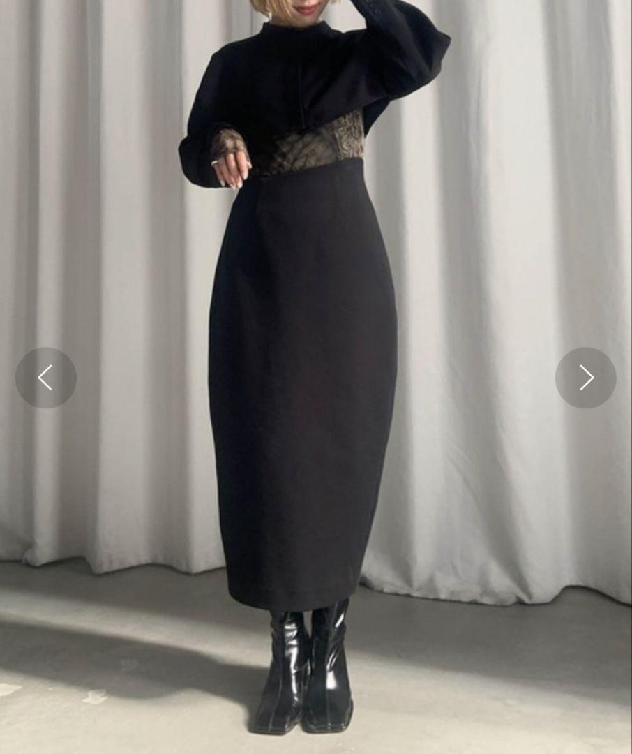 Ameri　WAIST CURVE COCOON SKIRT