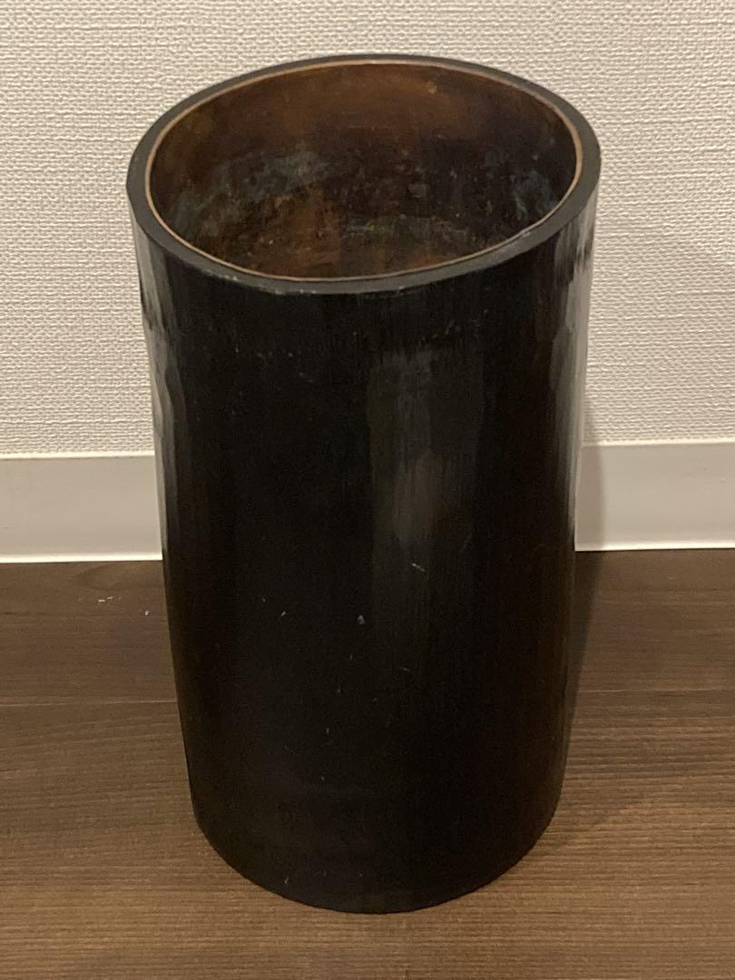 竹製花入れ花器銅板