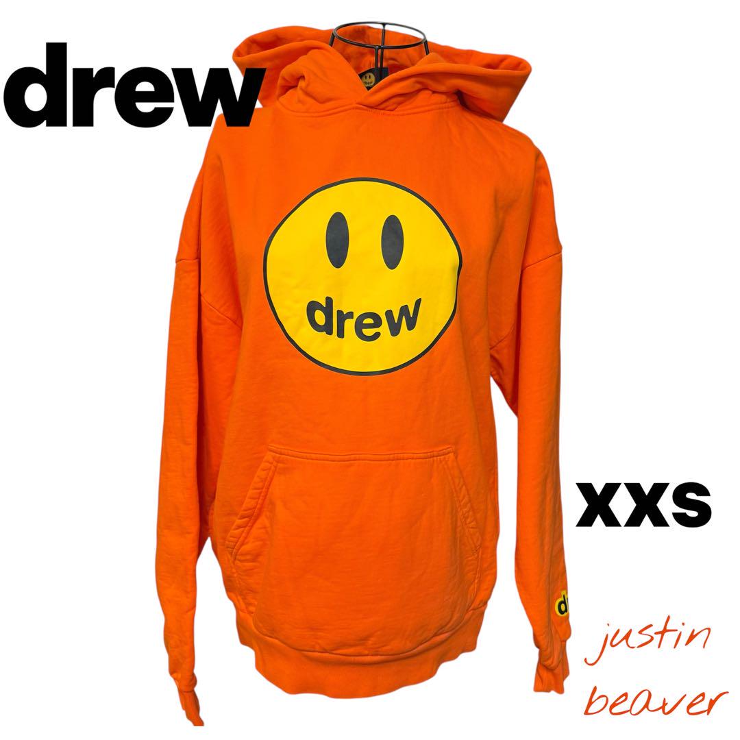 justinブランド→drew スマイリーフェイスパーカー XXS オレンジ