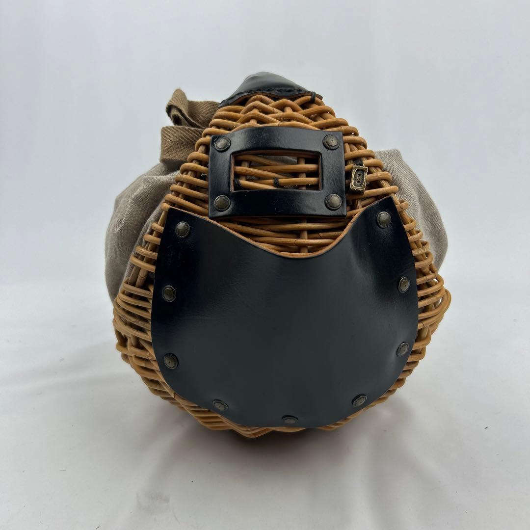 【美品】エバゴス　チョコボール　ハンドバッグ　カゴバッグ　レザー　巾着　ブラック