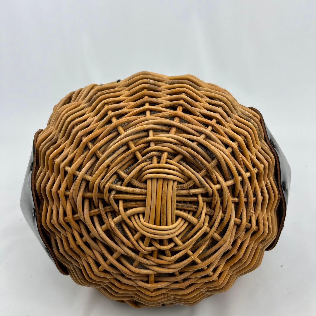 【美品】エバゴス　チョコボール　ハンドバッグ　カゴバッグ　レザー　巾着　ブラック