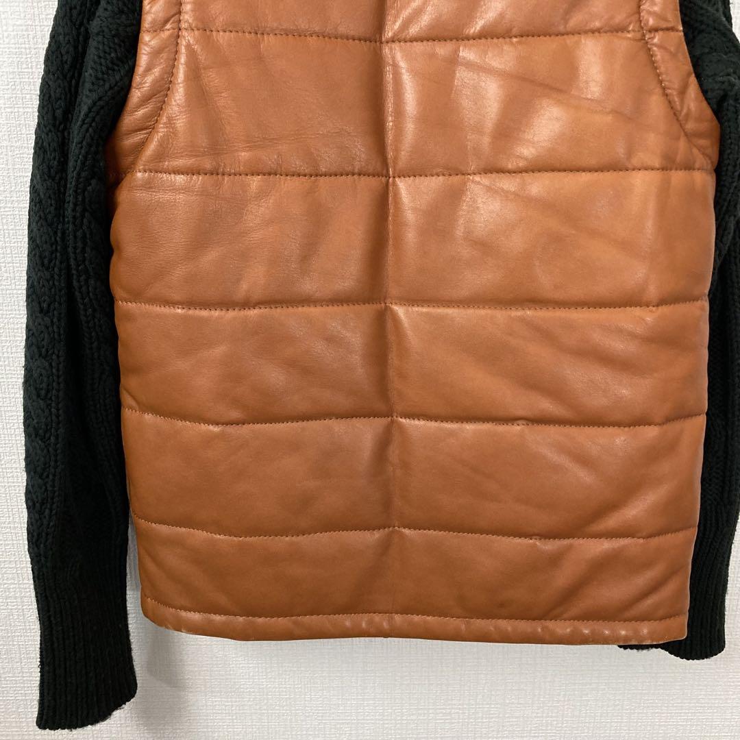 650 glamb 3way オバマダウンジャケット レザー　ニット　切替