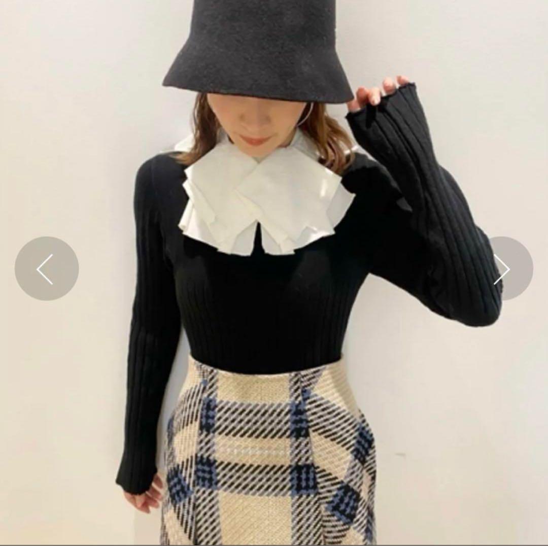 SNIDEL - snidel フリル衿付きニットプルオーバー SNIDEL（スナイデル）の「フリル衿付きニットプルオーバー
