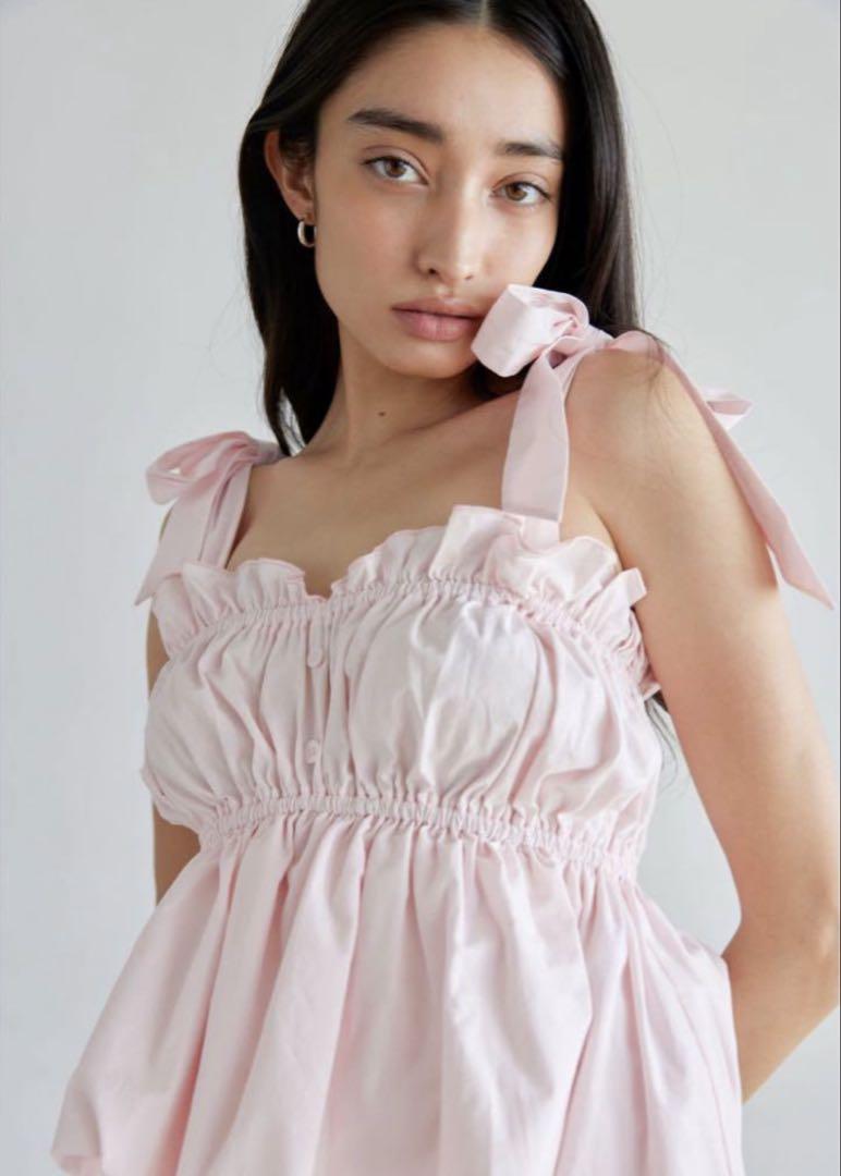 searoomlynn Cotton Volume Balloonビスチェ Y*様 美品☺︎シールームリンsearoomlynnコットンバルーンリボン
