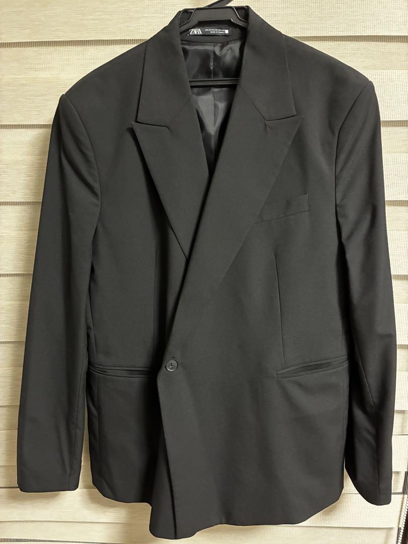 爆買い！ ダブルブレスト ブラック ザラ ZARA テーラードジャケット 46 EU jp ジャケット・アウター