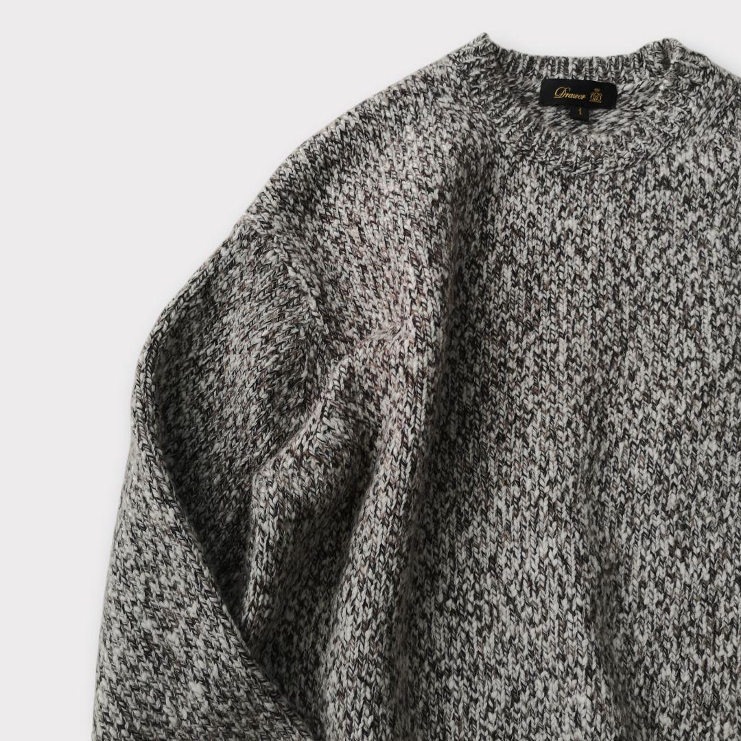 美品 Drawer ドゥロワー 5G ウールカシミヤニット メランジ 天竺編み