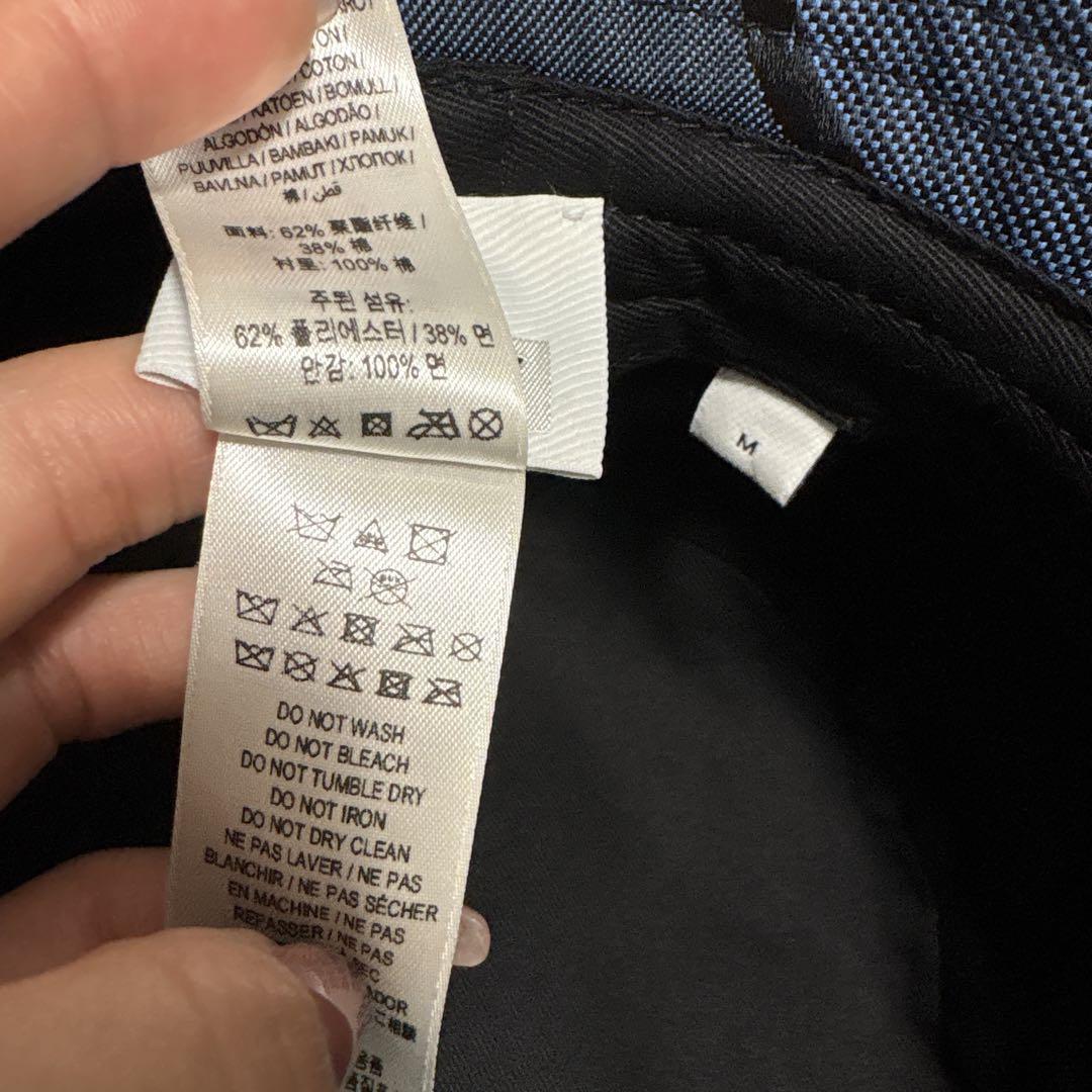 BURBERRY バケットハット M ブルー ロゴデザイン　帽子
