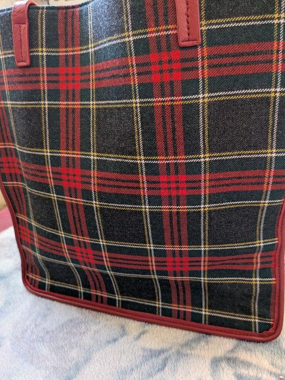 ケイタマルヤマ タータンチェック柄パンダ刺繍Square トート