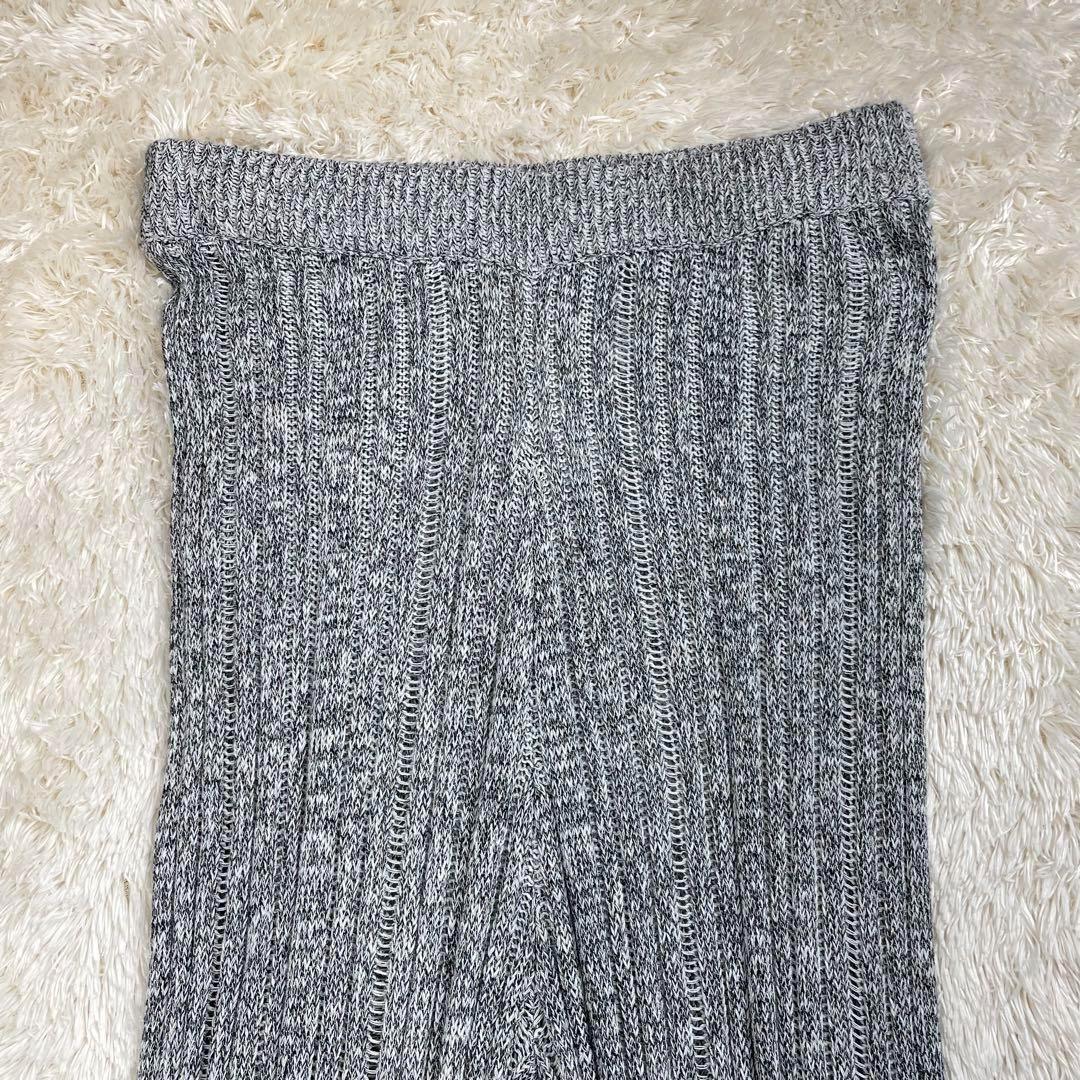 美品  LEINWANDE サマーニットパンツ リネン グレー パンツ