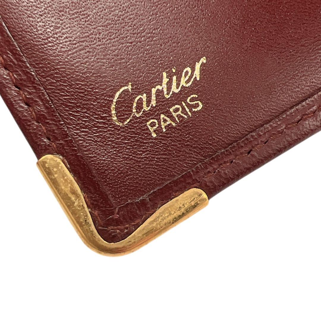 Cartier ボルドー レザー レディース 折り財布 7240 - メルカリ