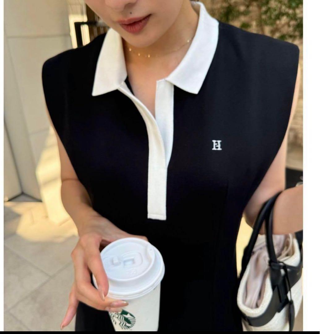 herlipto French Sleeve Polo Long Dress - メルカリ