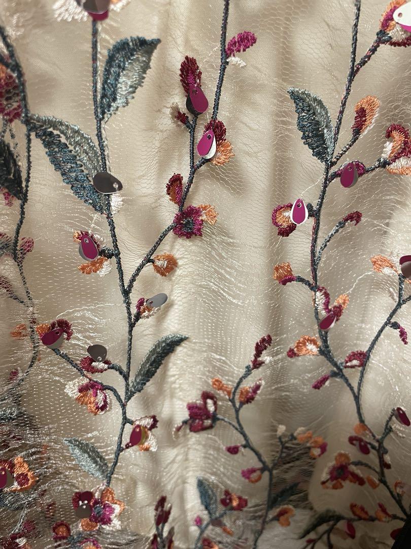 GRACE CONTINENTAL［38］花柄刺繍ノースリーブワンピースドレス