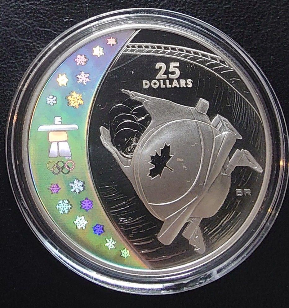 2008年 カナダ銀貨 バンクーバーオリンピック記念銀貨 ボブスレー SV925