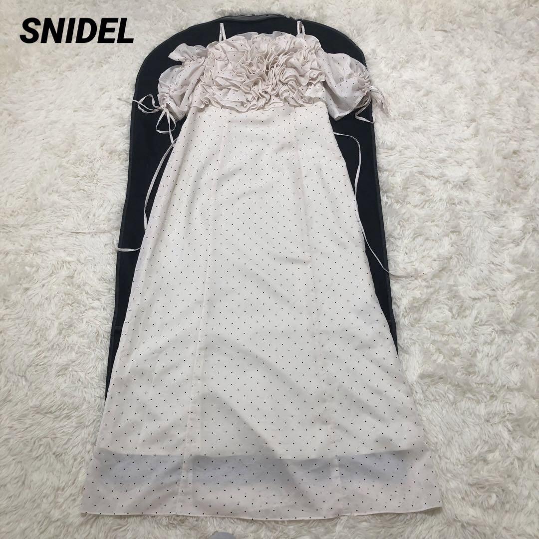 ✨美品 SNIDEL スナイデル ボリュームラッフルフリルプリントワンピース 1