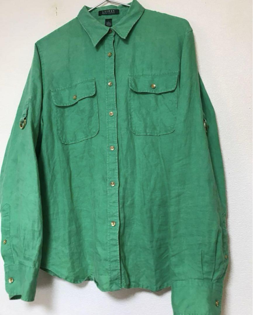 最旬トレンドパンツ 極希少❤️ 90s LAUREN LINEN 100 SHIRT ラルフローレン - メルカリ トップス
