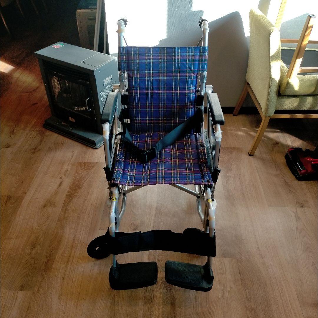 介助用車椅子 チェック柄 カワムサイクルカワムラサイクル