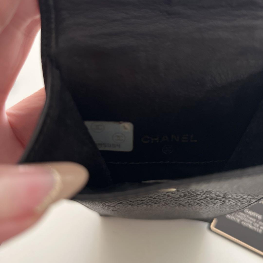 シャネル　メガネケース　小物入れ　キャビアスキン　黒　CHANEL