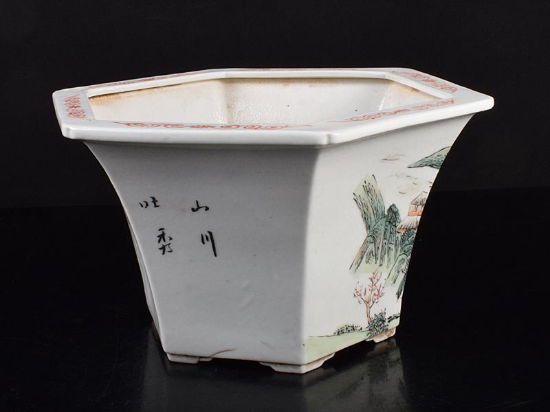 ください∅ 中国 2点まとめて V R2551C j9gdL-m78861093481 五彩 漢詩山水人物文 蘭鉢 がございま
