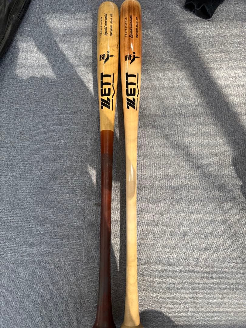 ZETT 硬式バット 2本セット ブラウン ナチュラル