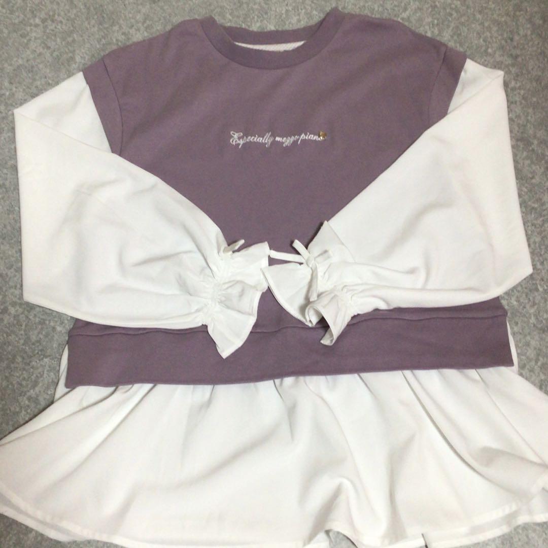 mezzo piano junior キャンディスリーブレイヤード長袖Tシャツ mezzo piano junior キャンディスリーブレイヤード長袖Tシャツ