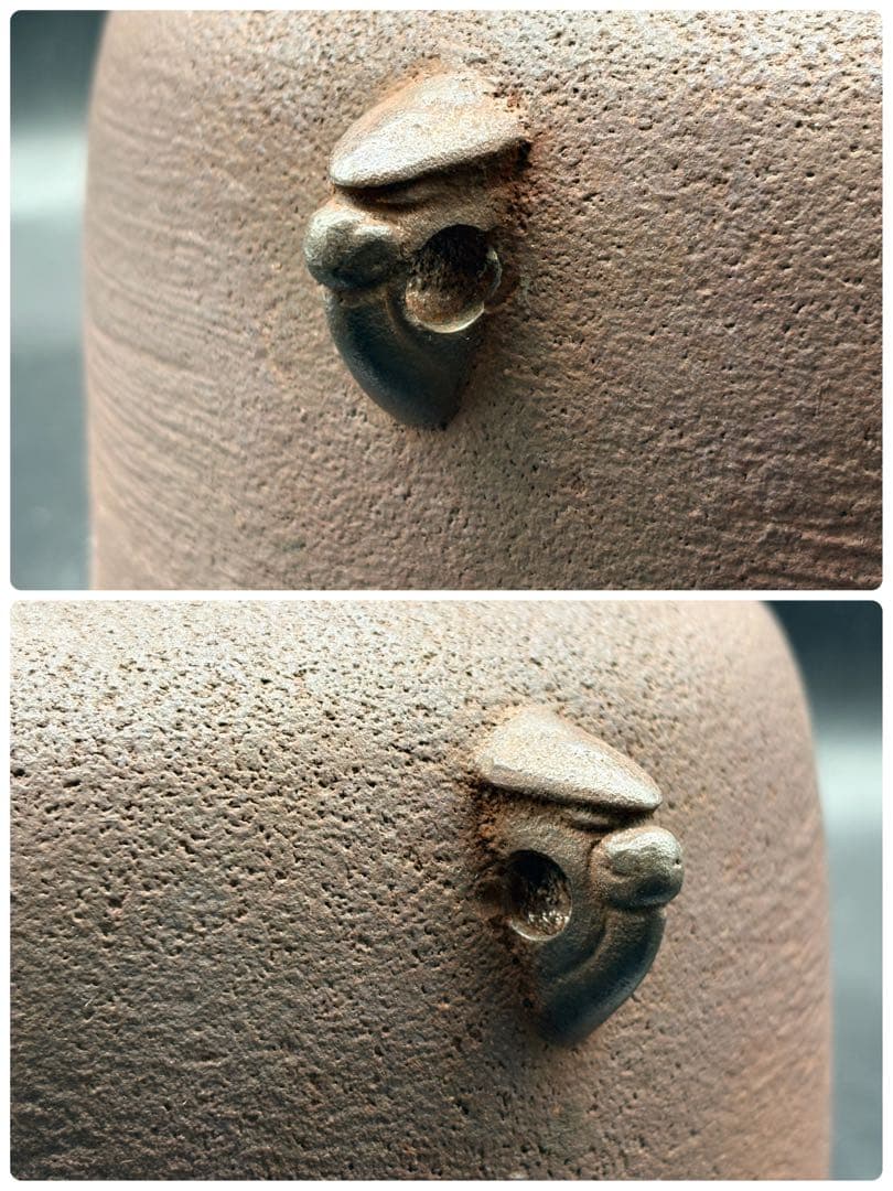 釜師 菊地政光 炉釜 釜鐶付 茶道具 -509- 釜師 菊地政光 炉釜 釜鐶付 茶道具 -509-