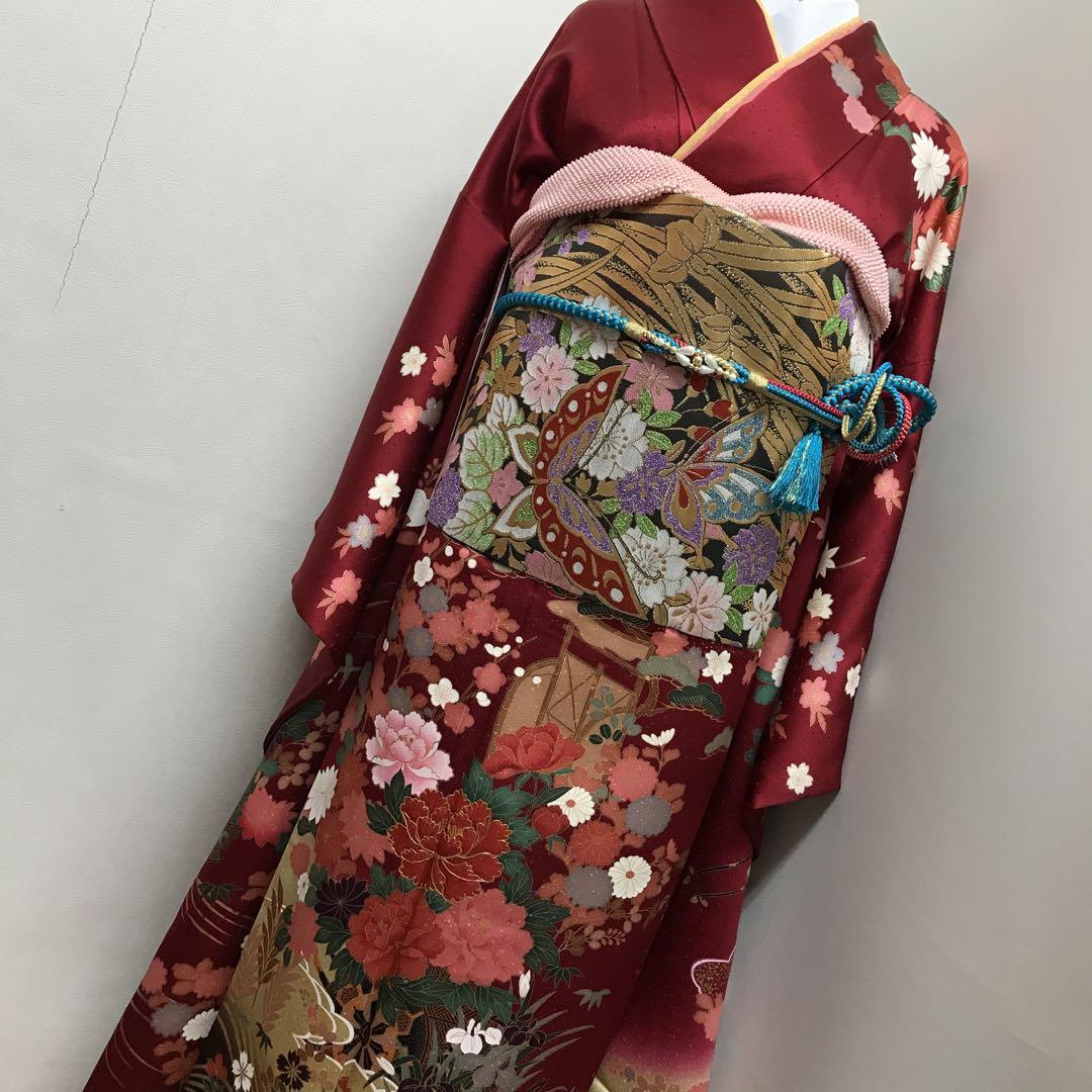 正絹 振袖 長襦袢 袋帯 3点セット