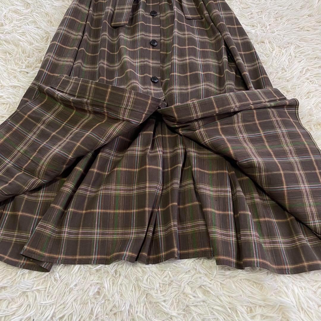 新品　カレンソロジー　チェックギャザーワンピース　ロングワンピース　38