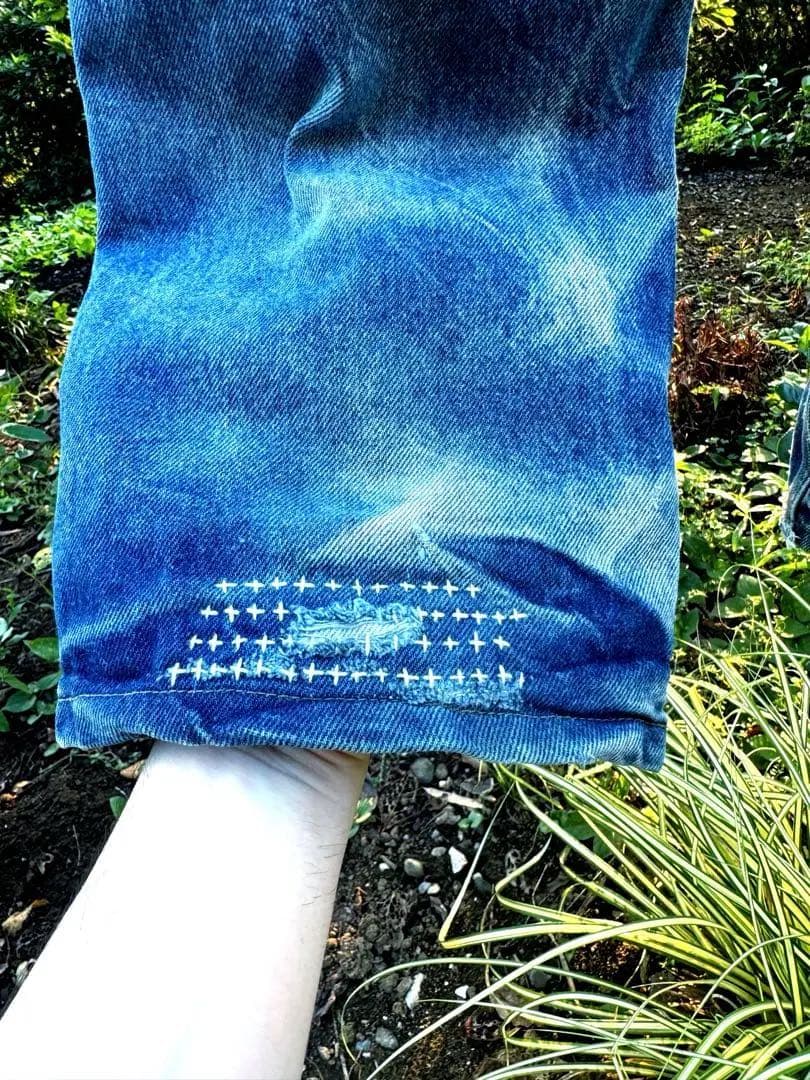 125周年 色落ち良好 Carhartt デニム ダブルニーパンツ