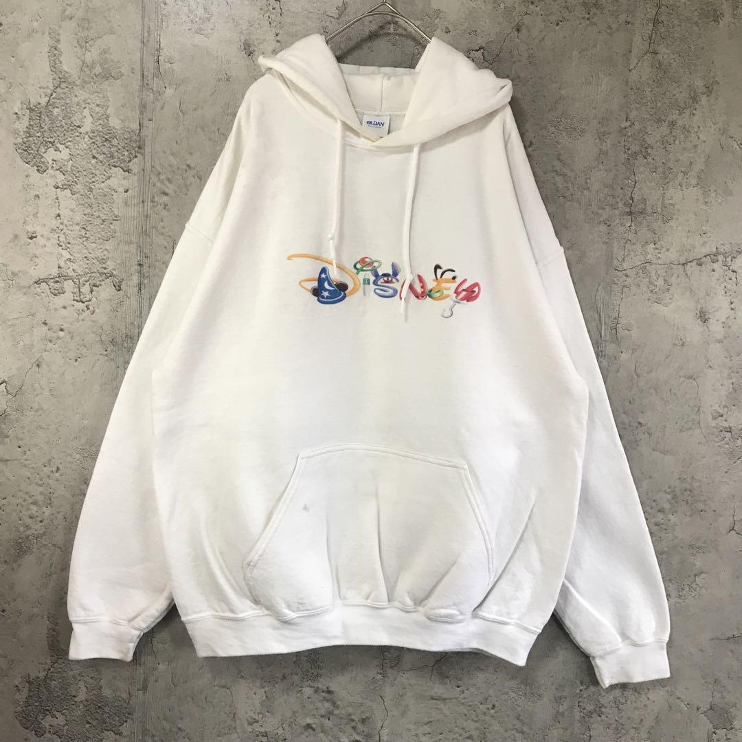 Y3733古着　トレーナー　スウェット　パーカー　白　90s Y2K