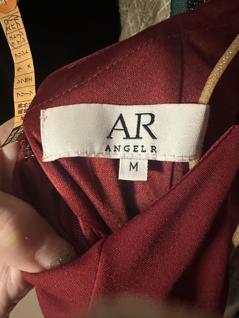 ANGELR バーガンディ カットアウトドレス M