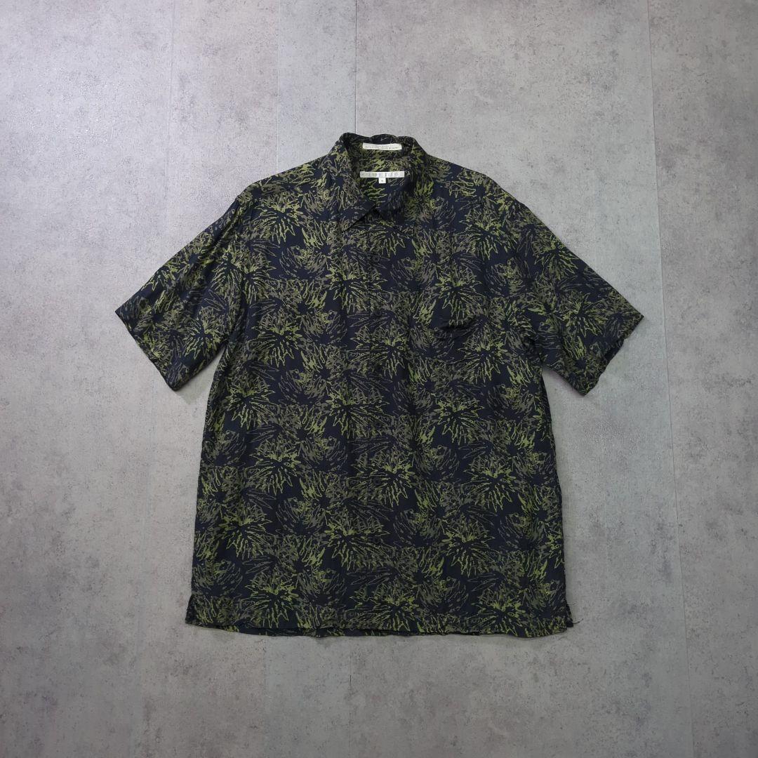 90s PERRY ELLIS 半袖シャツ M RAYON 総柄 - メルカリ