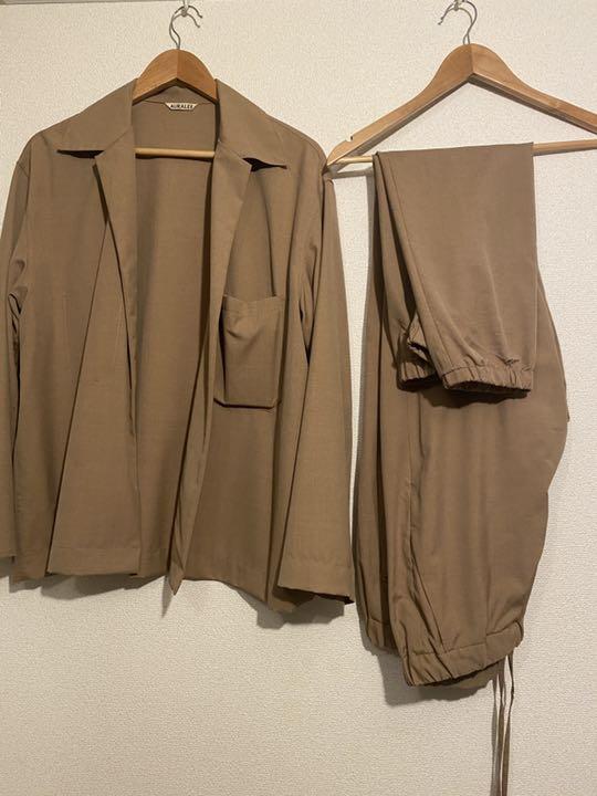 オーラリーAURALEE WOOL SILK TROPICAL セットアップ　M