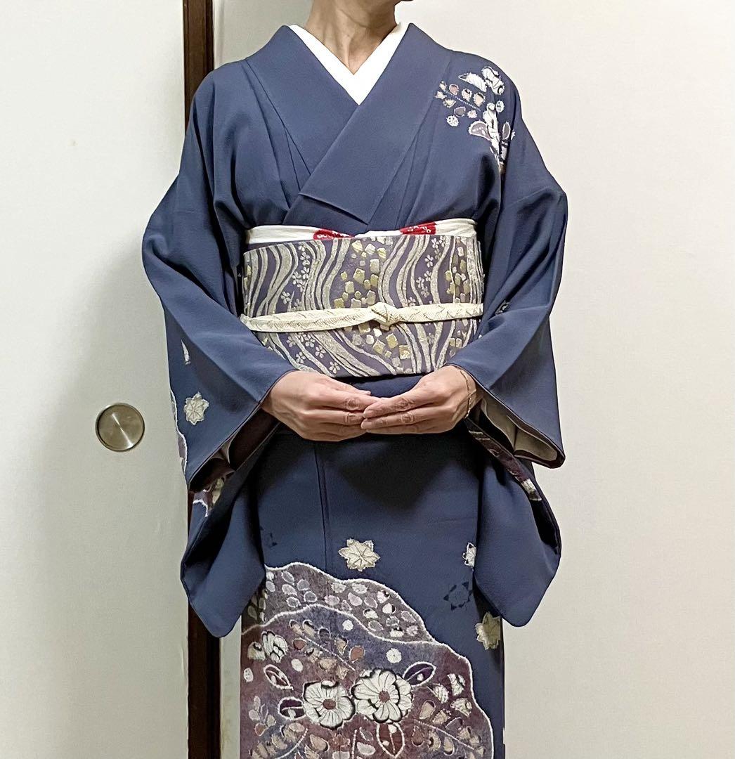 正絹 袋帯 流水 桜文様 着物・浴衣