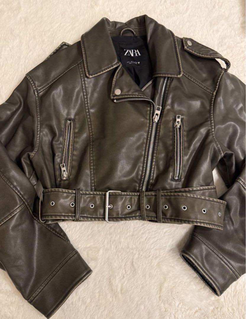 ZARA ザラ　フェイクレザークロップドライダースジャケット ZARA ザラ フェイクレザー クロップド ライダースジャケット