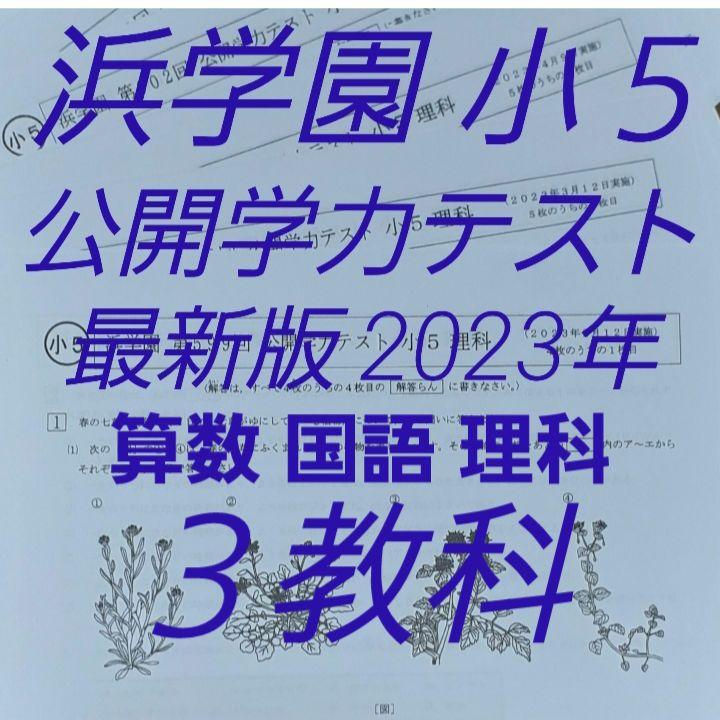 浜学園 小5 最新版 2023年 公開学力テスト 3教科 1年分 フル