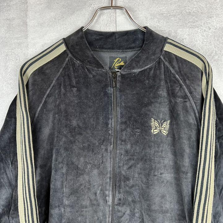 ★【Needles】 ベロア トラックジャケットブラック★ NEEDLES（ニードルズ）R.C. Track Jacket（リブカラートラック