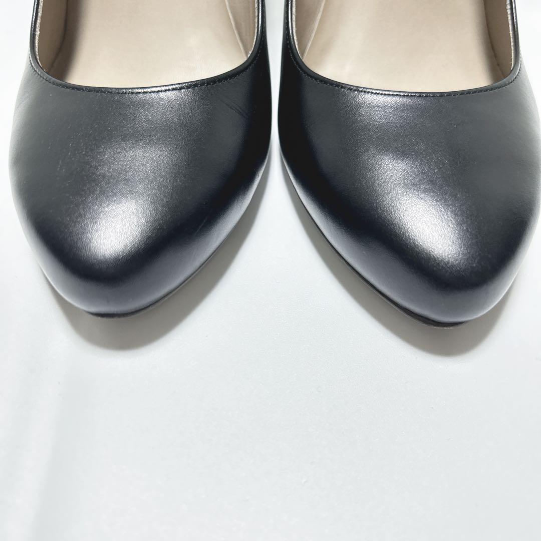 ☆新品未使用☆LANVIN collection ブラックレザーヒールパンプス 未使用級】LANVIN COLLECTIONブラックハイヒール パンプス23