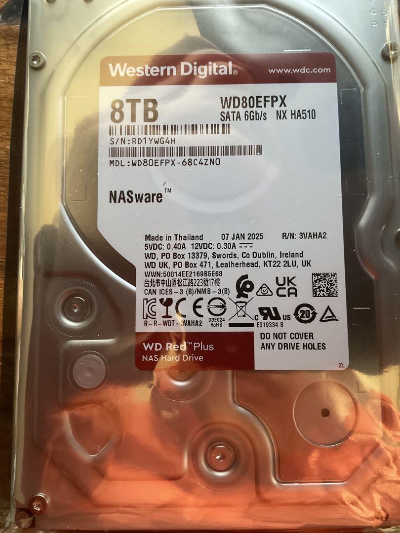 内蔵型ハードディスクドライブ WesternDigital WD80EFPX 8TB WD Red Plus