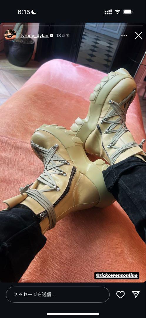 新品25SSrick owens MEGA LACED MEGA TRACTOR