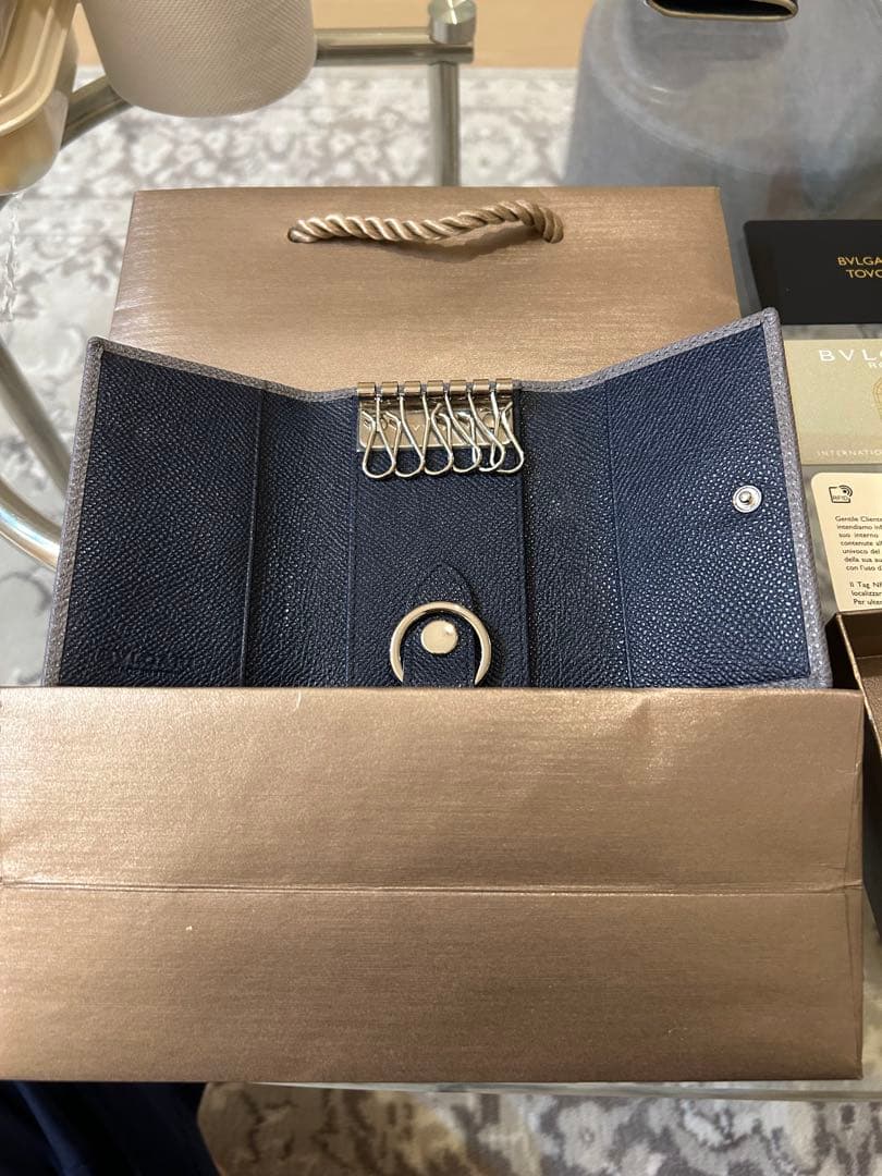 BVLGARI レザーキーケース グレー MEDICALDB_JP