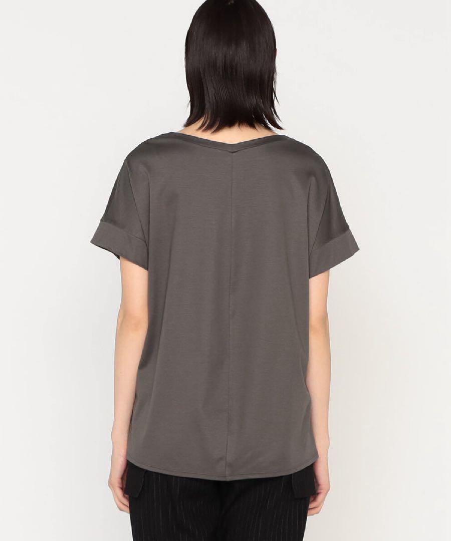 【未使用美品】スムース ナイアガラスパンコール刺繍 Tシャツグリーン9号